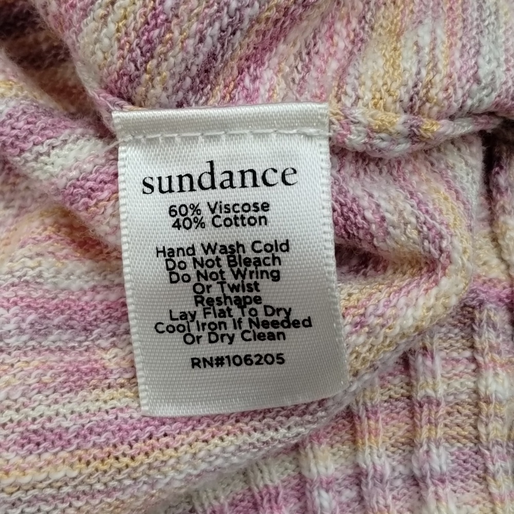 Sundance multicolor pink slub open cardigan sweater w/tiny vented sleeves large - Picture 10 of 10